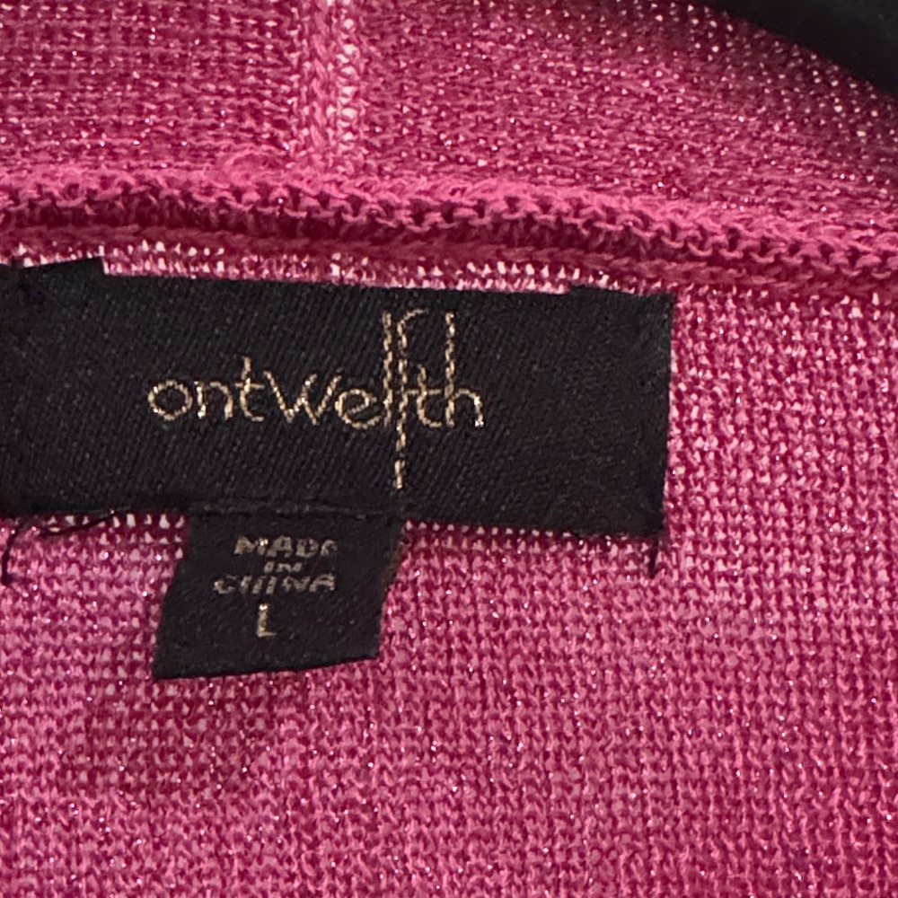 On twelfth shimmering rhinestone embellished Women's Cardigan in fuscia Pink - Picture 5 of 6